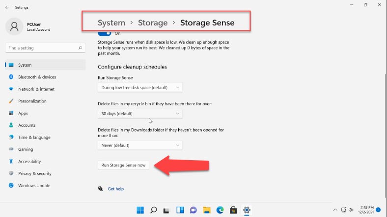 Storage Sense