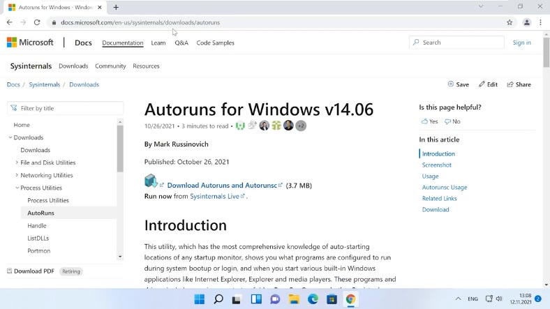 Descargar Autoruns para Windows