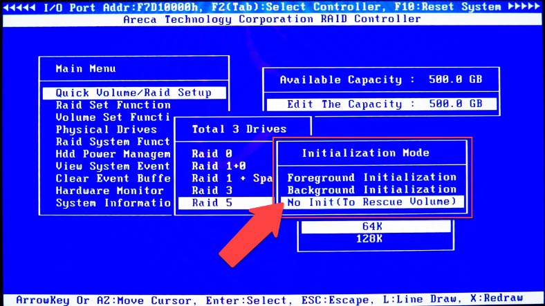 Choisissez le mode d'initialisation