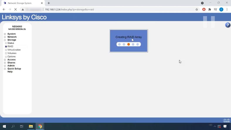 Creating the RAID may take some time