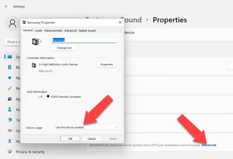 Device properties