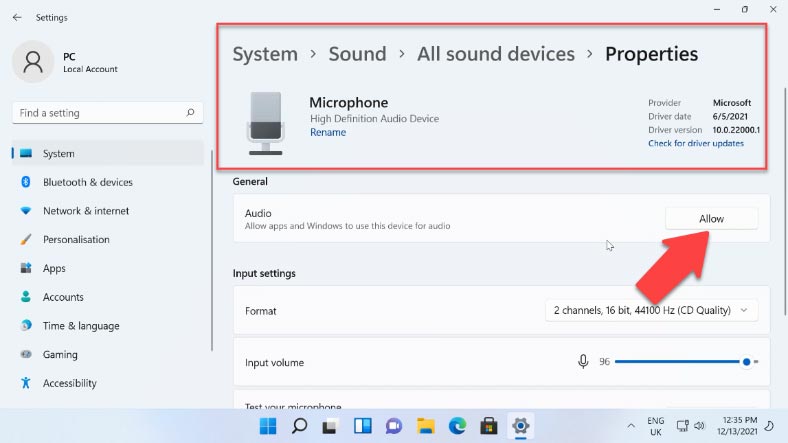 Allow apps and Windows to use this device for audio
