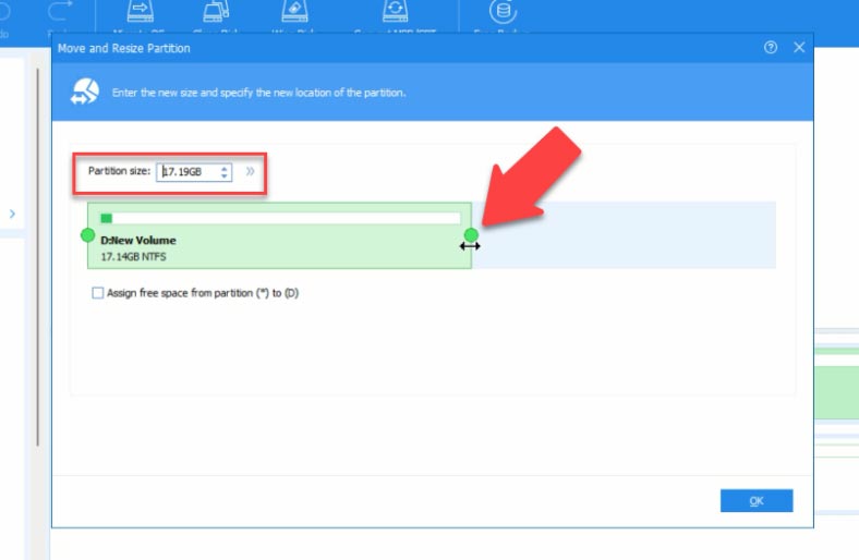 Reduce partition size