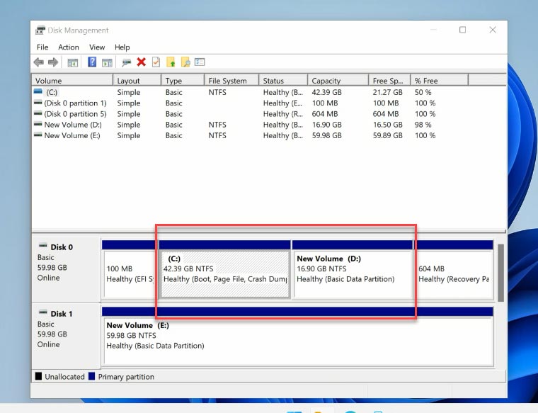 AOMEI Partition Assistant Standard. Перевірка розміру дисків