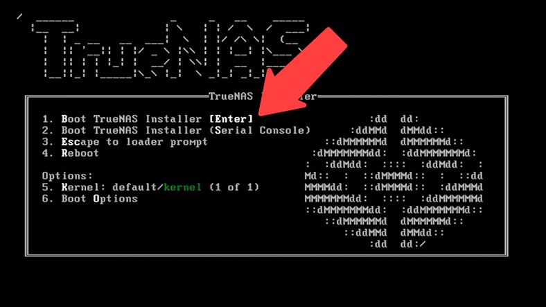 Boot TrueNAS Installer