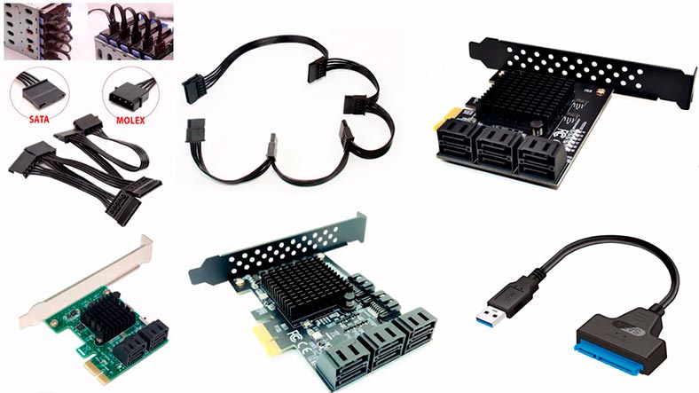 Adaptadores SATA y tarjetas de expansión