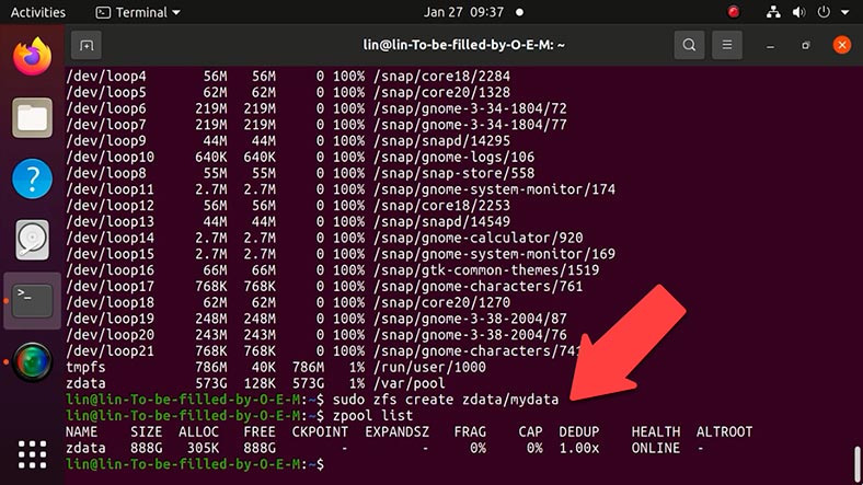 View all ZFS storage pools in this system