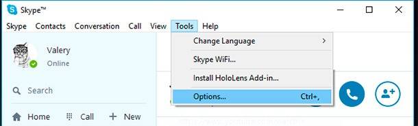 Skype. Settings