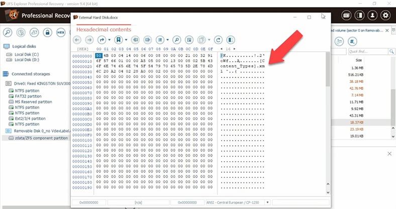 UFS Explorer scan results