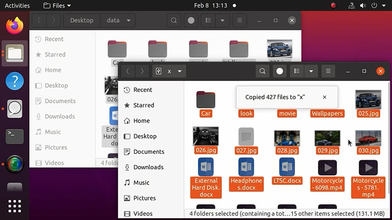 The test disk with XFS