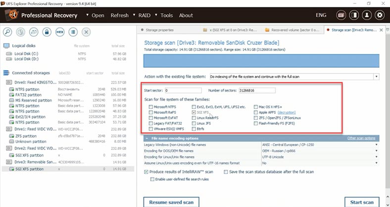 UFS Explorer recherchant les fichiers supprimés