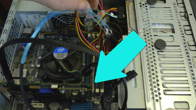 A RAID controller connected to the motherboard