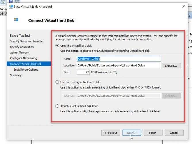 Configure virtual machine storage