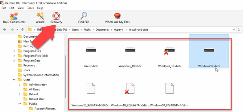 Recover .vhdx and .avhdx virtual disk files