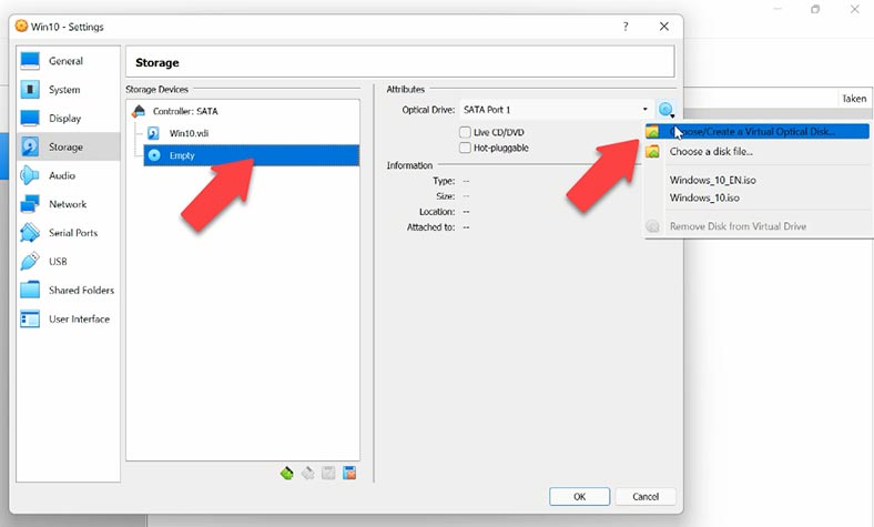 Especifica la ruta de acceso a la imagen ISO de Windows 10