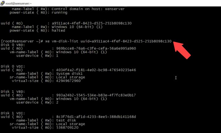 Xenserver: How to see local storage disk space used on command