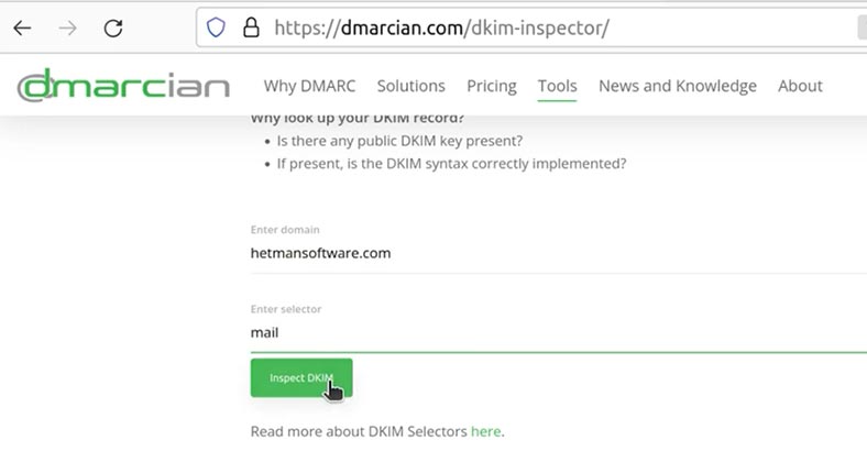DKIM checkup service