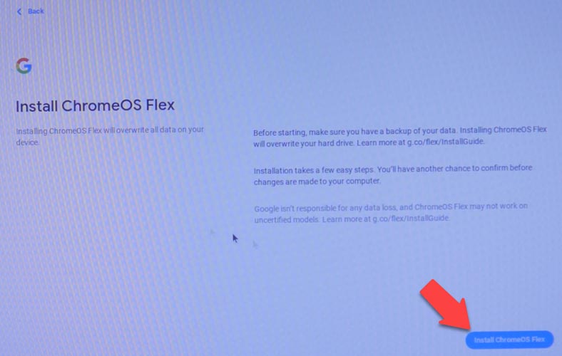 Installing ChromeOS Flex on PC
