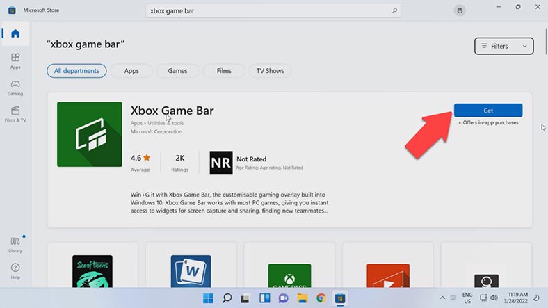 Встановлення Xbox Game Bar