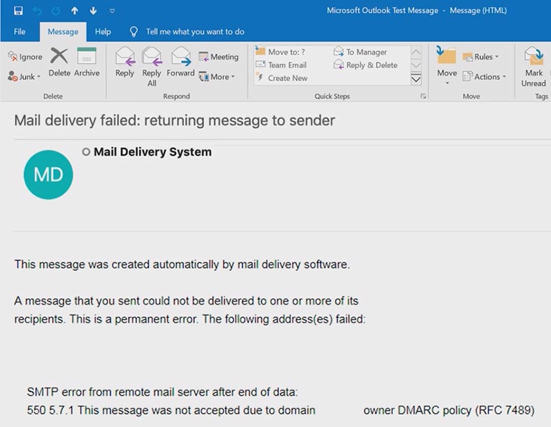 DMARC record error