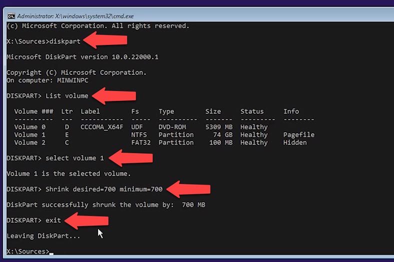 Running diskpart from the command prompt