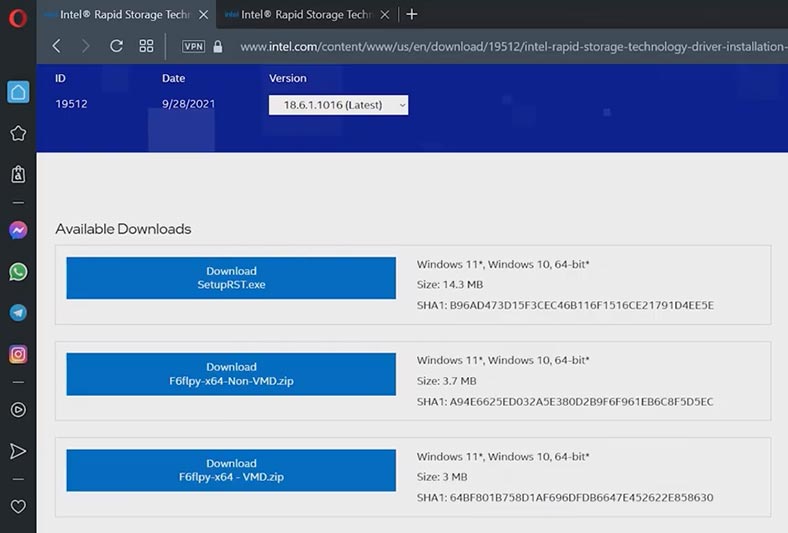 Pobierz sterowniki Intel Rapid Storage Technology