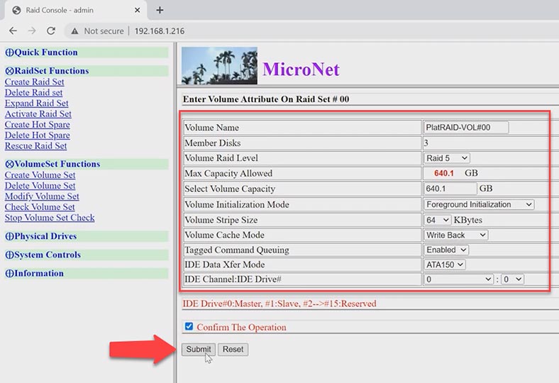 Criando um volume no MicroNet Platinum Firewire800