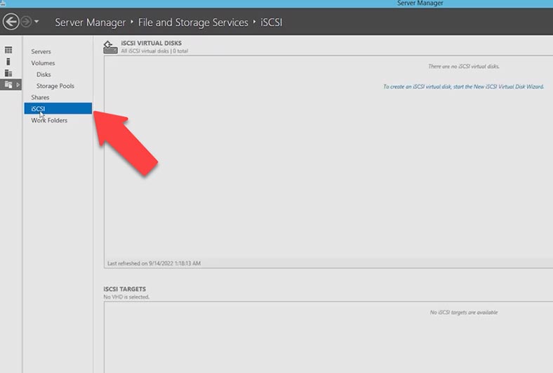 Configurando o acesso ao servidor via conexão iSCSI