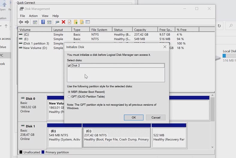 Disk Management in Windows