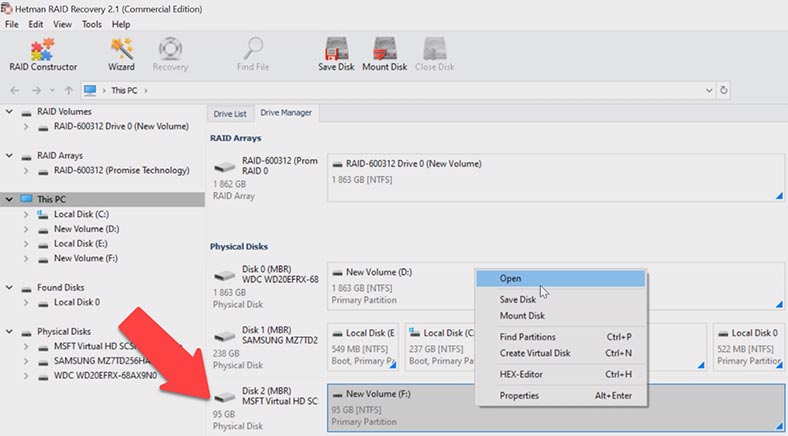 escaneo de disco iSCSI