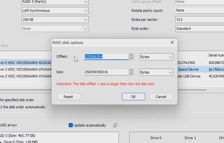 The offset which tells you where the beginning of the disk is located