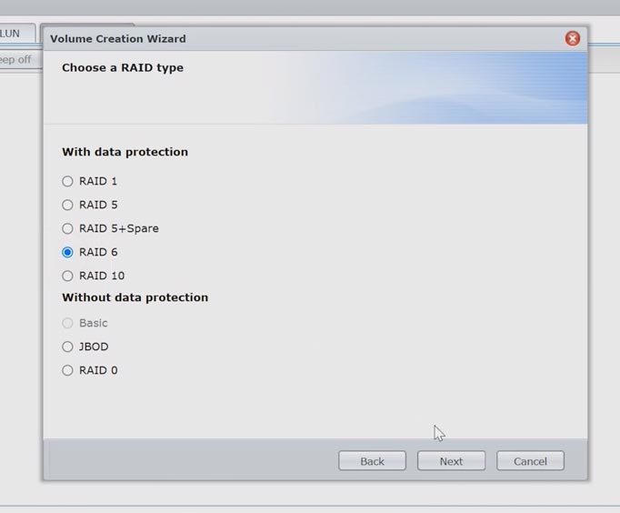 Select RAID SHR2 type - Synology Hybrid RAID 2