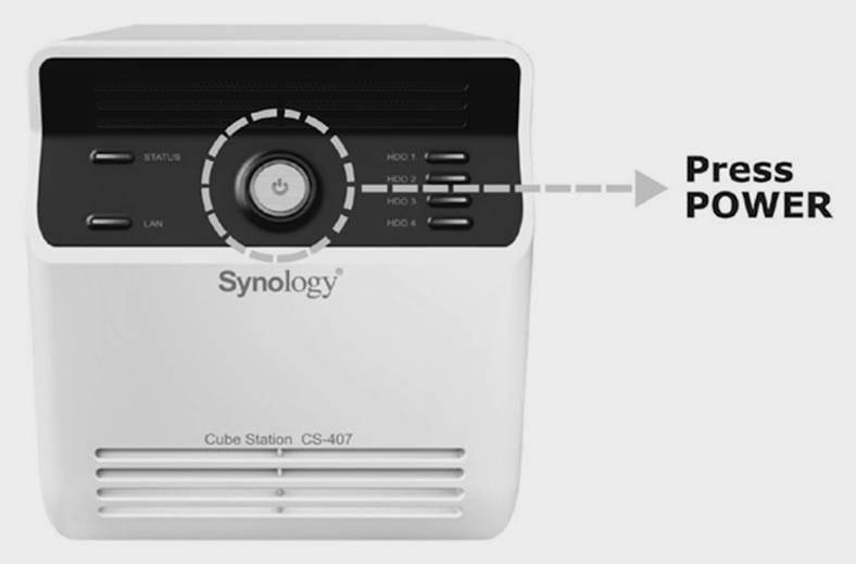 Wyłącz serwer Synology CS407 NAS