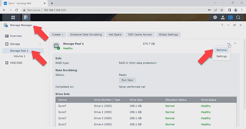 Removing the existing RAID array