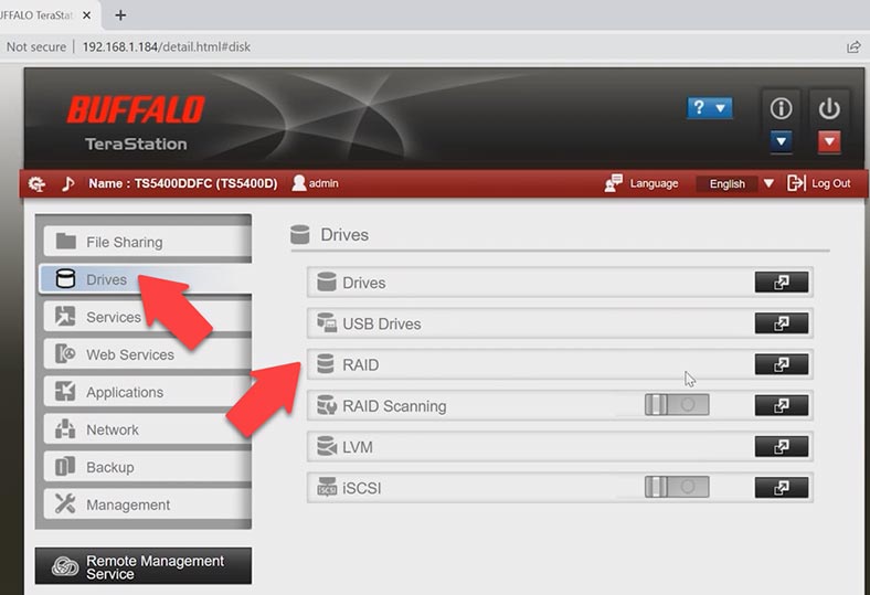 Vamos a la configuración de disco - RAID