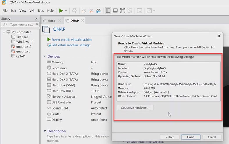 Check virtual machine properties