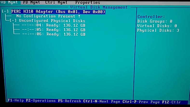 Dell Perc H310 Controller-BIOS