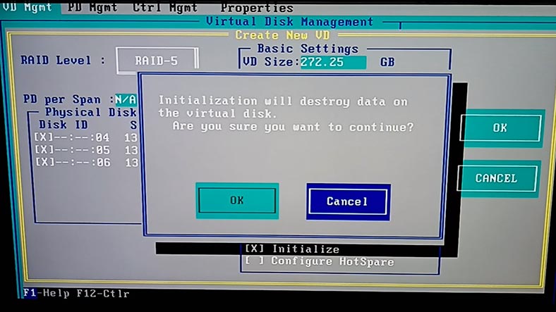 System warning of data destruction