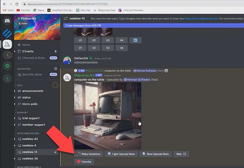 Gerar imagens únicas no Discord com ferramentas de IA (BlueWillow