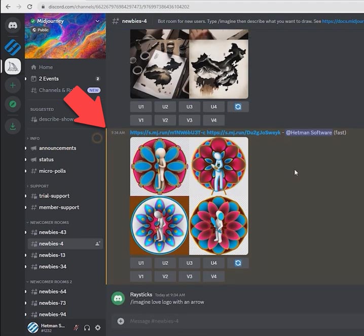 Gerar imagens únicas no Discord com ferramentas de IA (BlueWillow