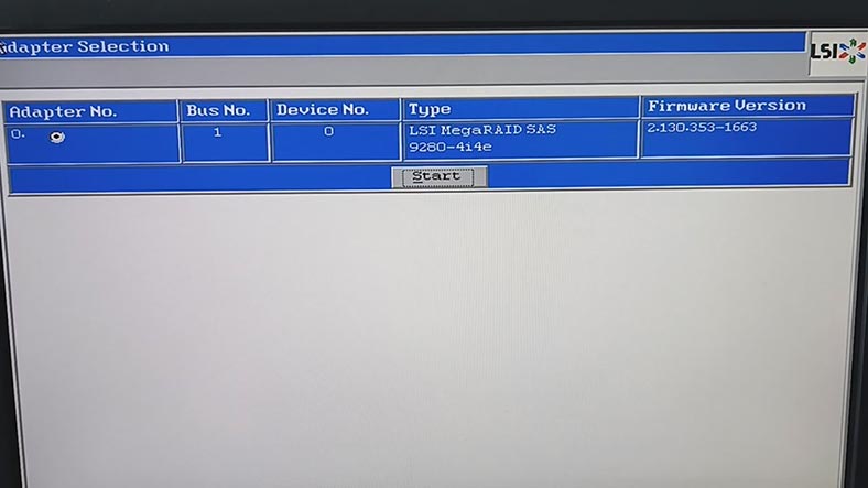 LSI controller Web-BIOS