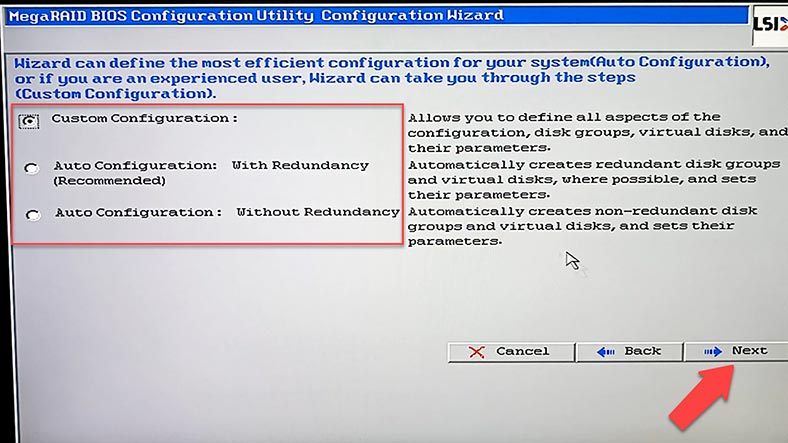 Choose the RAID configuration method