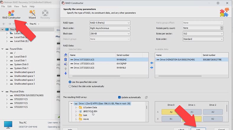 Building a RAID with known properties