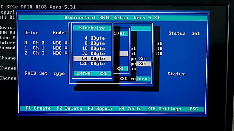 Specify the block size for your disks