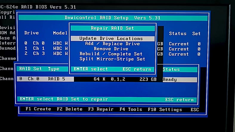 Booting the RAID configuration manually