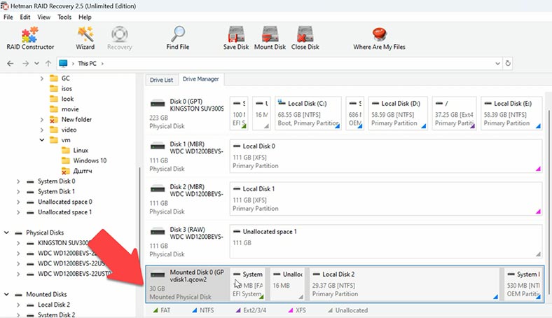 Connecting a virtual disk