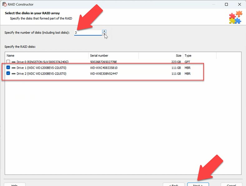 Searching for RAID configurations