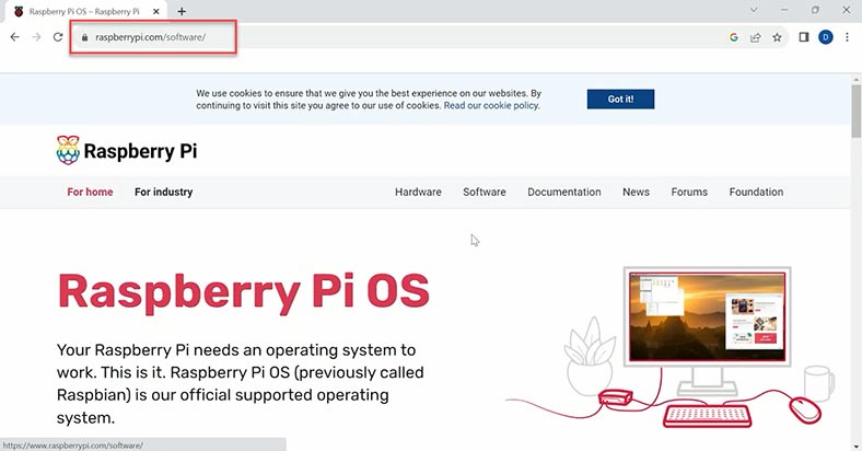 Oficjalna strona internetowa Rasberry Pi OS