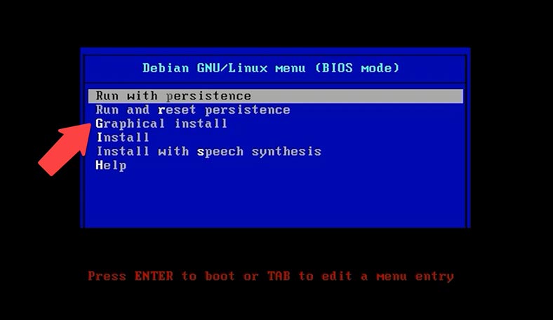 A boot option - Graphical Install