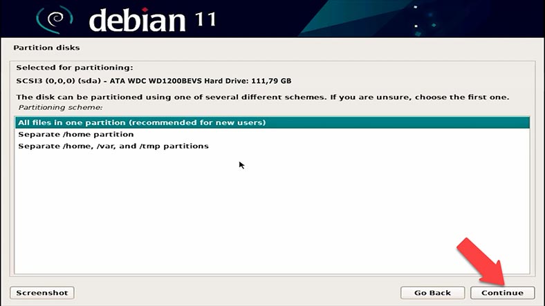 Choose the write method - All files in one partition